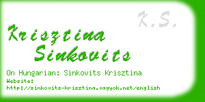 krisztina sinkovits business card